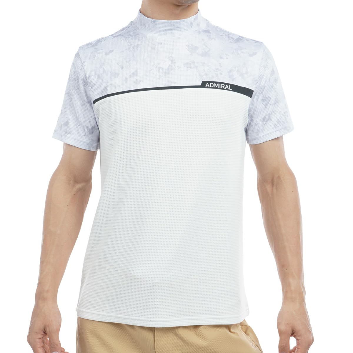 Admiral Golf Классическая рубашка с воротником-стойкой и камуфляжным принтом ADMA539 Мужская Белый