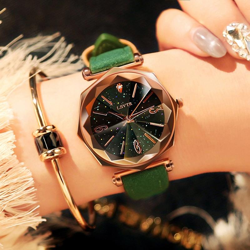 Elegant Fashion Rhinestone Watches Women s Crystal Quartz Bracelet Bangle Wrist Watch With Timeless Design зелёный