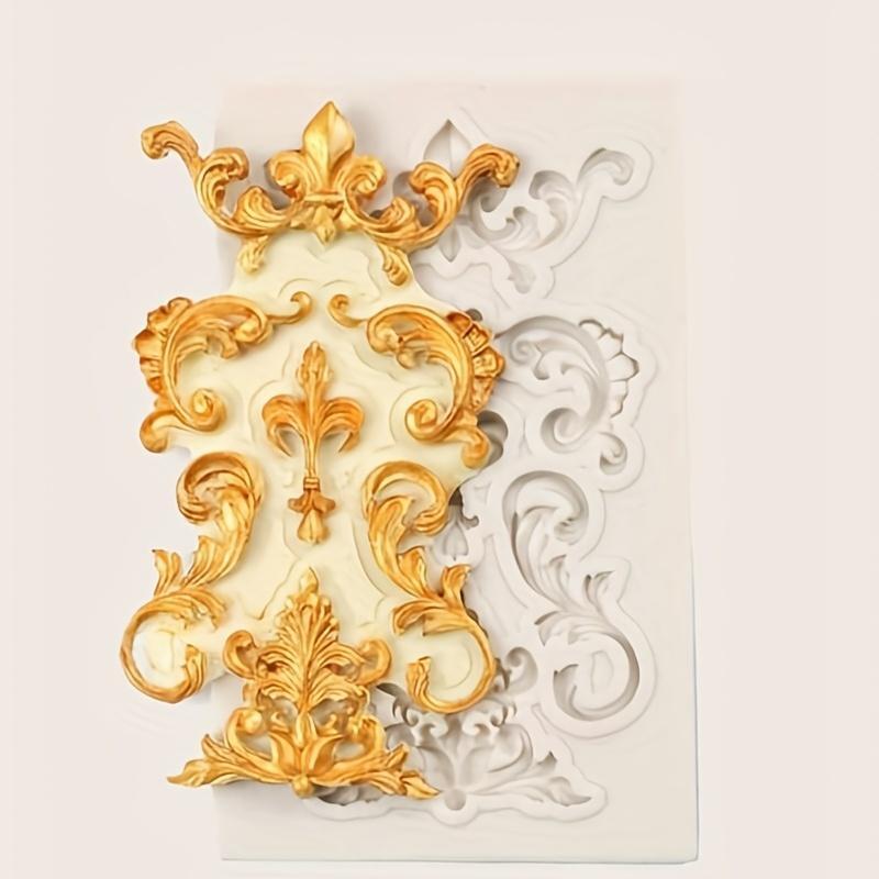 1 pz. Stampo in silicone casuale con motivo floreale vintage, stampo in silicone con rilievo europeo per fai da te