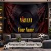 Wall Hanging Tapestry Custom NameNirvana Pattern Personalized Printed Fabric Wall Decor
