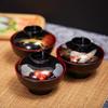 New With Lid Miso Soup Bowl Double Color Soup Container Soup Bowl with Lid Maple Leaf Japanese Rice Bowl Dining Accessories