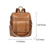 BUKESIYI Women's Mini Backpack, Large Capacity, Waterproof, PU Leather, Brown, JP78531