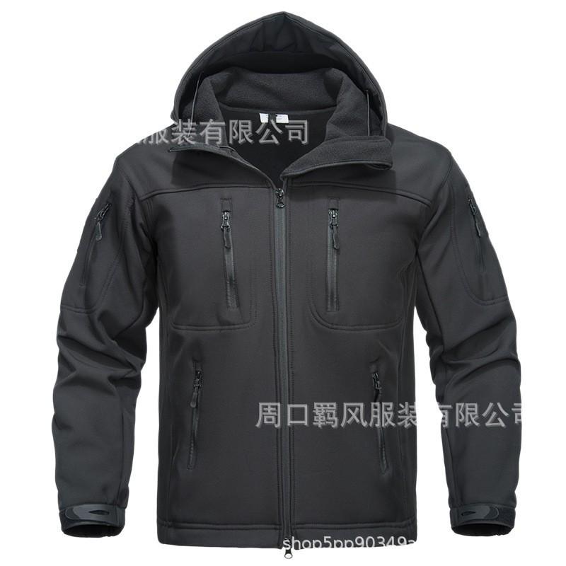 Soft Shell Suit Men's Outdoor Sharkskin Velvet Thermal Jacket