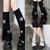 Pierneras Lolita para Niñas Y2K Estrella Tejidas Mangas de Pierna Acampanadas Puño Holgado Gótico Calcetines Tobillo Montón Cubre Pies Uniforme JK