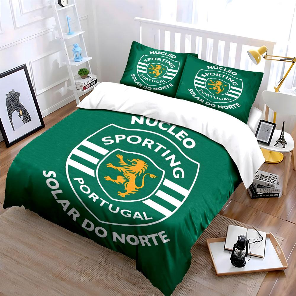 Leone dorato, logo Sporting. Set lenzuola Set copripiumino Copripiumini Federe(1 * Copripiumino 2 * Federe senza imbottitura per piumino)