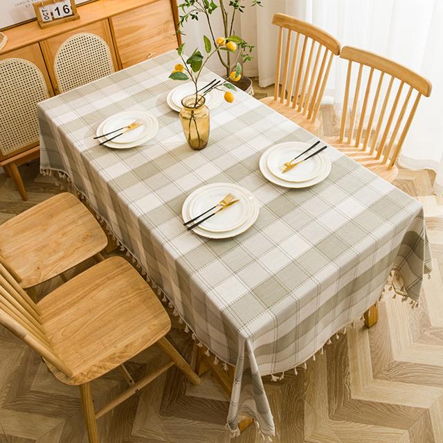 Table Cloth Plaid Waterproof Oil -Proof No -Wash Rectangular Tablecloths Wedding Elegant Table Clothes For Dining Table