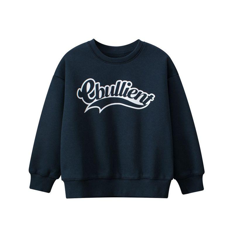Brand Children s Clothing Export Surplus Autumn New Children s Wear for Older Kids Korean Style Sports Sweatshirt Children s Fleece-Lined DT2119 Noble Blue 140cm