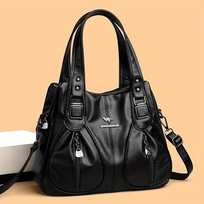 Vintage Handtas van Kunstleer voor Dames Meerdere Vakken Schoudertas Casual Werkende Mensen Tote Bag Perfect voor Dagelijks Pendelen Winkelen Vakantiecadeaus voor Dames
