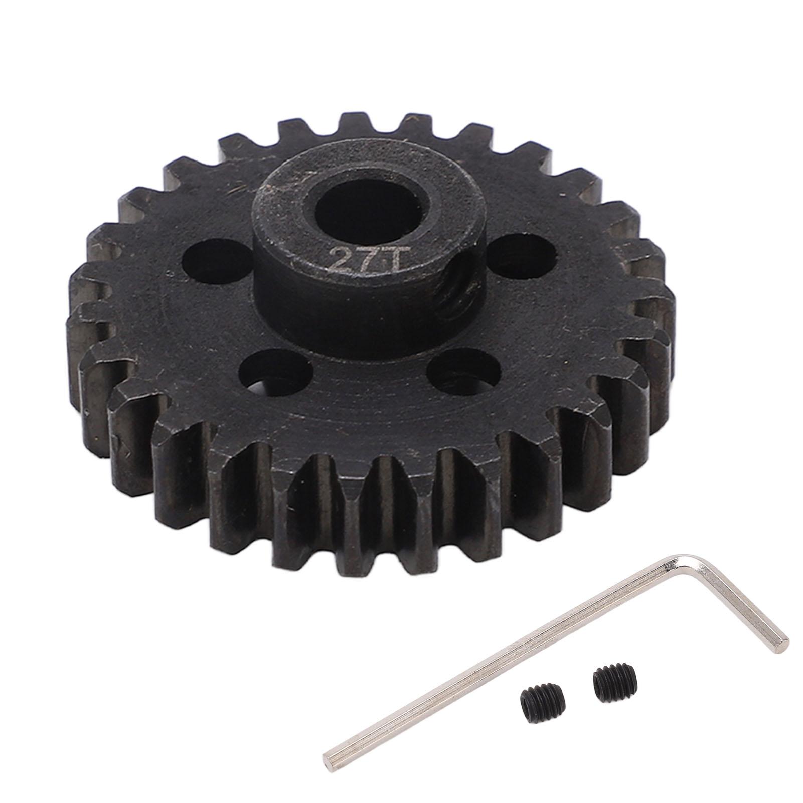 

27T Motor Gear for Arrma 1/7 1/8 RC Cars Steel Pinion Gear Fits 5mm Shaft ARA311057BL RC Gear Parts M1.0 5mm Aperture