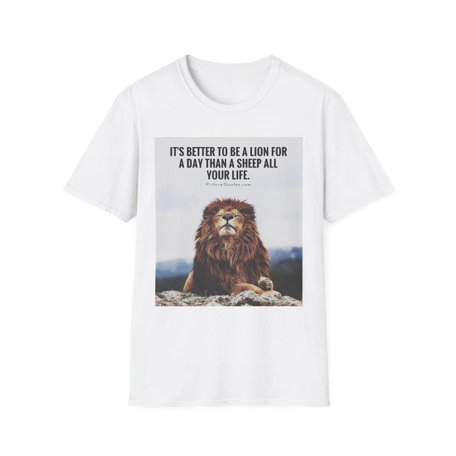 Lion with Quote T-Shirt | Inspirational Lion Graphic Tee S