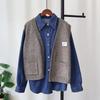 Otoño e invierno nuevo conjunto de dos piezas de camisa vaquera y chaleco de punto suelto casual versátil conjunto de suéter para mujer