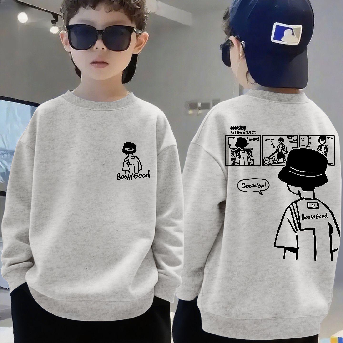 

Boys National Tide Fleece Sweatshirt - Spring/Autumn Long Sleeve Pullover for Big Kids. 130cm (45-55 lbs)