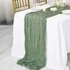 Gauze Table Runner Semi-Sheer Crinkle Table Runner Boho Rustic Decorations For Wedding Reception Bridal Shower Holiday Party