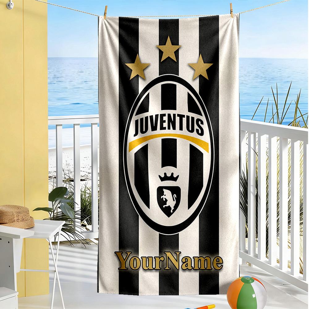 Juventus Customizable Name Beach Towel Super Soft & Absorbent Suitable for Sports Travel Swimming Yoga Bathroom Beach And Pool