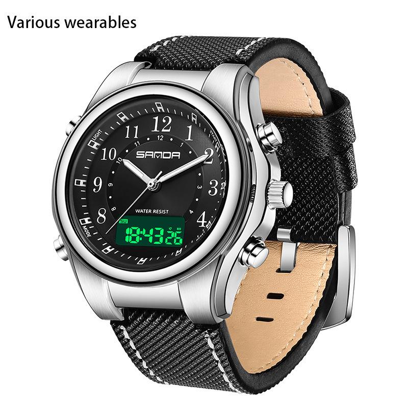 Steel Band Electronic Watch Multifunctional Men's Electronic Watch Waterproof Alarm Clock Watch