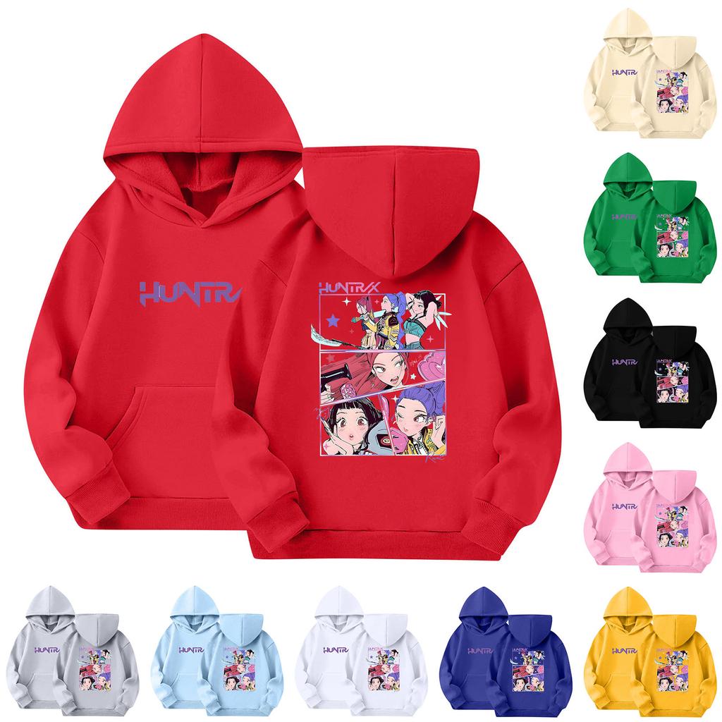 Dětská mikina s kapucí Chlapecká a dívčí módní potištěná mikina s dlouhým rukávem