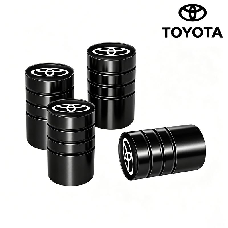 4Pcs Aluminum Alloy Tire Valve Caps Anti Leak Dust Cover Car Wheel Accessory For Toyota Hilux Corolla RAV4 Camry Highlander C-HR