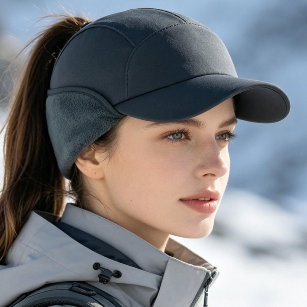 Solid Color Earmuffs Hat for Men Warm Ear Protection Hat Simple Winter Baseball Cap Autumn Winter