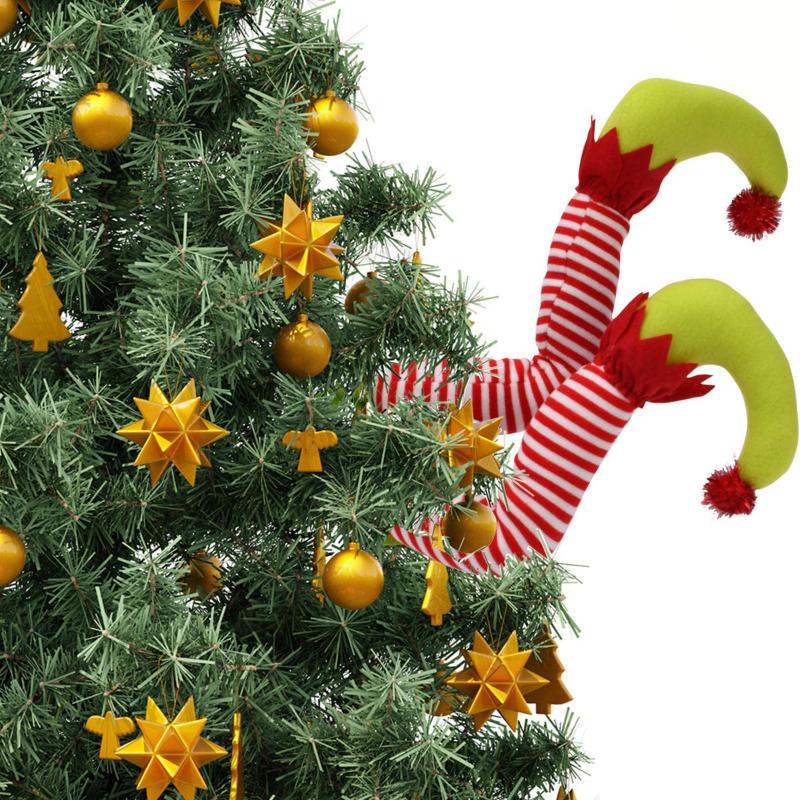 

1pcs New Christmas Green Fabric Elf Legs Props Doll Ornaments Pendants Puppet Ornaments Home Decor Home Accessories 36x30x5cm красный