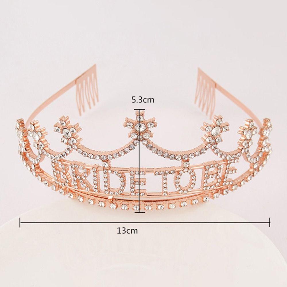 Rhinestone Bridesmaid Tiara Pearl Crown Crystal Hair Hoop Sparkly Bride To Be Headband
