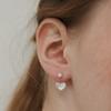 (Silver 925) Aurora Heart Pearl Ear Jacket Earrings EC3079