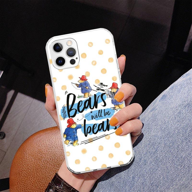 Cute P-PaddingtonS Bear Phone Case For iPhone 17 Air 16 Pro Max 16E 15 + 14 Plus 11 12 13 Mini 7 8 SE Gift Print Cover Fundas