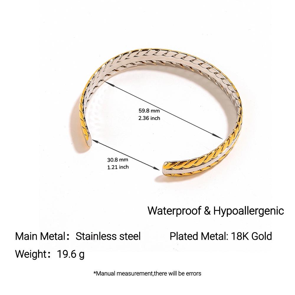 Yingtai Women's Non-fading Oval Colorful Irregular Stainless Titanium Steel Bracelet, Electroplated 18k Gold, European & American Style.