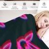 playb bunny neon pink Throw Blanket Soft Plush Plaid Warm Blanket Beautiful Blankets Extra Large Throw Blanket