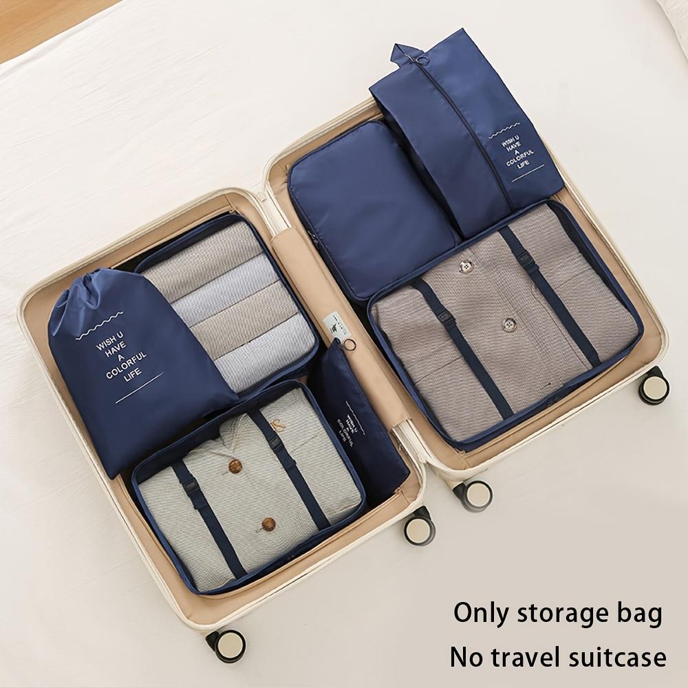 

Premium 7-piece large-capacity travel storage bag set portable packing organizers for classified storage of clothes pants and socks
