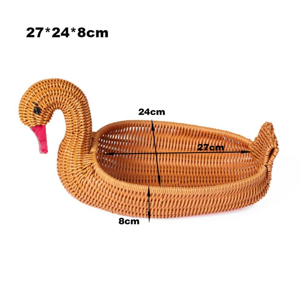 Retro Woven Animal Style Storage Rattan Woven Tea Tray  Restaurant Serving Tabletop Display