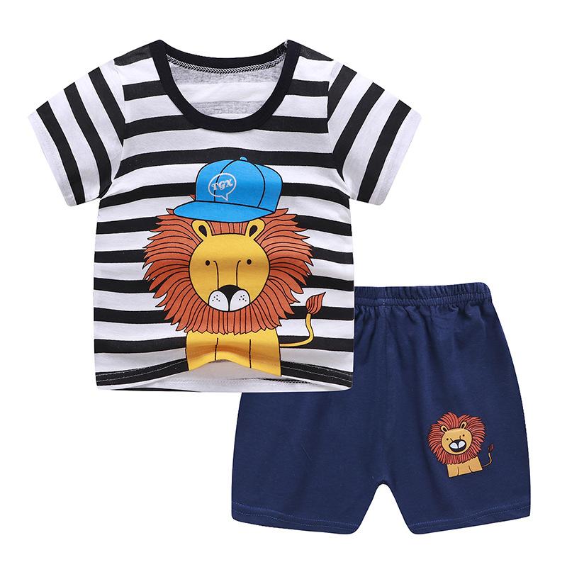 Cute Children Short-sleeved Suit Baby T-shirt Set Cotton Short-sleeved Shorts Kids Summer Children's Clothing