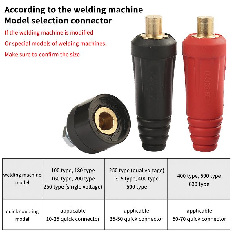4 Stück DKJ10-25 35-50 50-70 Schweißmaschine Schnellkupplung Buchse Stecker Kabelklemme Panelbuchse Set Schnellkupplung