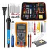 60W Dual Voltage Adjustable Temperature Soldering Iron with Multimeter Display and Repair Tool Set
