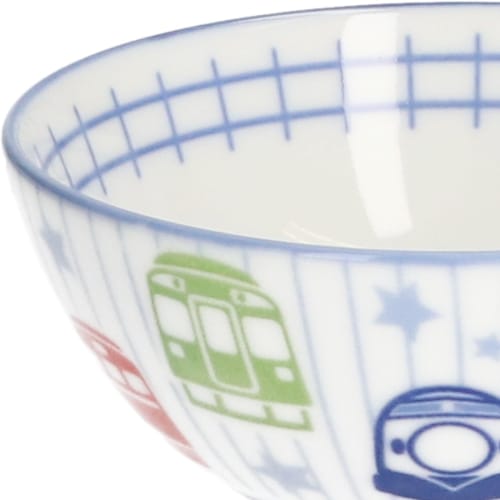 Mino Ware Children's Bowl, Approx. 11cm, Dishwasher and Microwave Safe, Train Design, Made in Japan, 133-62101