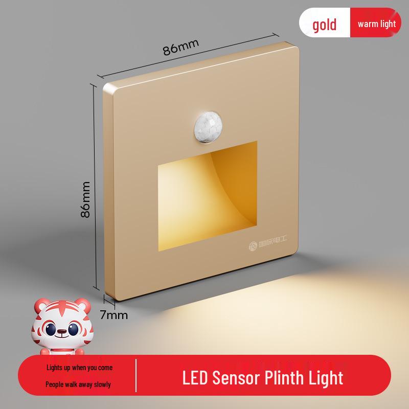 LED Night Light with Motion Sensor, Recessed Floor Lamp & Socket for Staircase, Corridor, Bedside