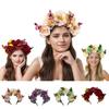 Trendy Bohemian Floral Crown Hair Hoop Faux Floral Cosplay Fairy Headband Women Girls