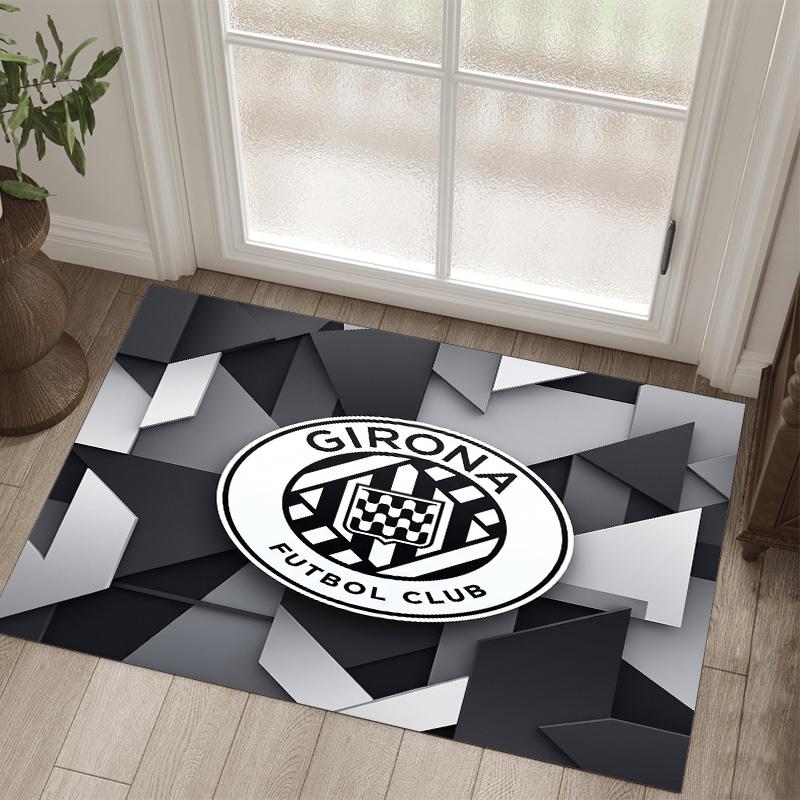 Girona FC Design Crystal Velvet Carpet Cozy Non?Slip Printed Rug For Bedroom Living Room Entrance