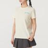 Skechers Fashion Sports Series Comfortable Round Neck Pullover Short Sleeve T-Shirt Women Tops Cream Off-White P225W303-00NA