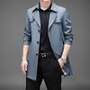 Men's coat Spring and autumn new casual jacket lapel large size senior medium long trench coat business men's wear