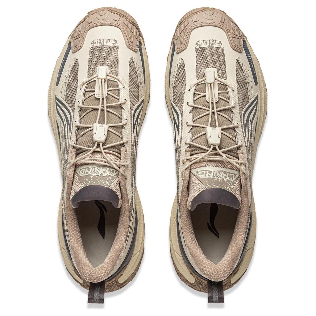 Li Ning Yijie 2.0 Stability Water-Resistant Shock Absorbing Low-Top Outdoor Hiking Shoes Unisex Hiking Shoes Gray Brown AHTU005-3