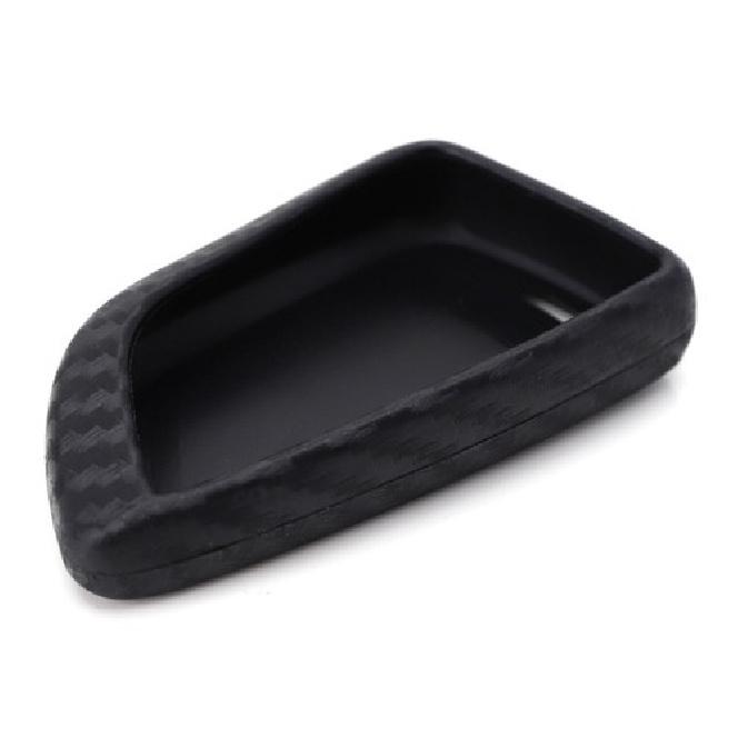 Black Carbon Fiber Pattern Silicone Key Fob Cover For -up Toyota Supra GR