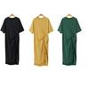 Women's 2024 Summer Korean Style Loose Over-the-Knee T-Shirt Dress