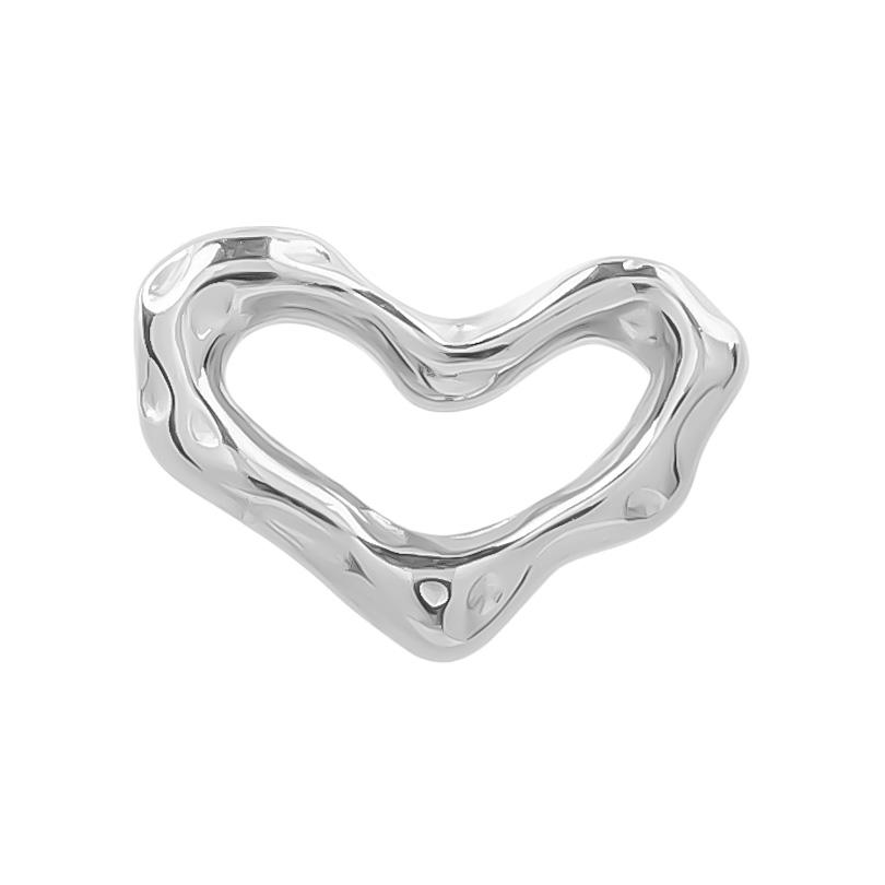 100% Stainless Steel Heart Charms For Jewelry Making Bracelets Earrings Accessories 6pcs/Lot Silver Color Irregular Pendant Bulk