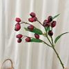 Artificial Fruits Branch for Vase, Realistic Simulation Fake Berries Stem with Leaves for Home Kitchen, Wedding, Party Decoration