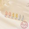 925 Sterling Silver CZ Hoop Earrings for Women, Dainty Round Cubic Zirconia Earrings, Hypoallergenic Cartilage Piercing Jewelry