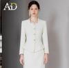 Off-White Square Neck Women's Professional Slimming Suit – Spring/Autumn Formal CEO Workwear
