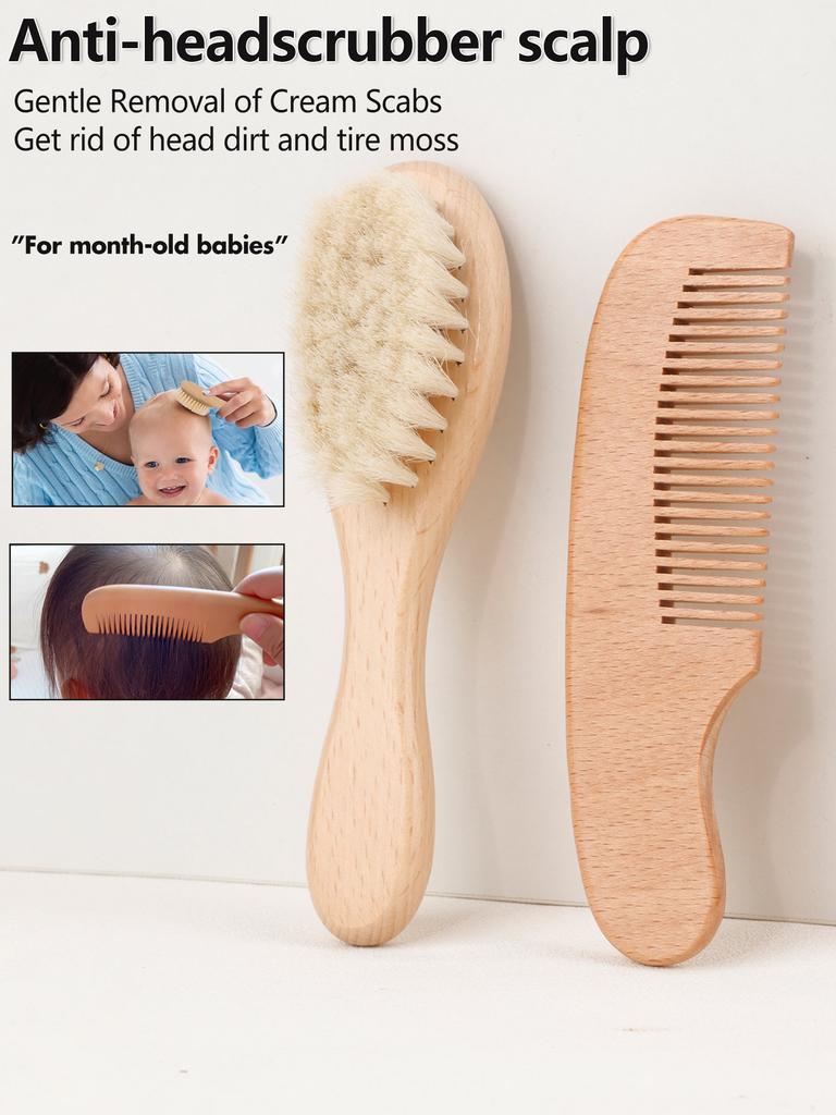 Beech Airbag Comb, Wool Brush, Flat Comb, Portable Baby Shampoo Brush, Wool Soft Brush, Hair Comb Set