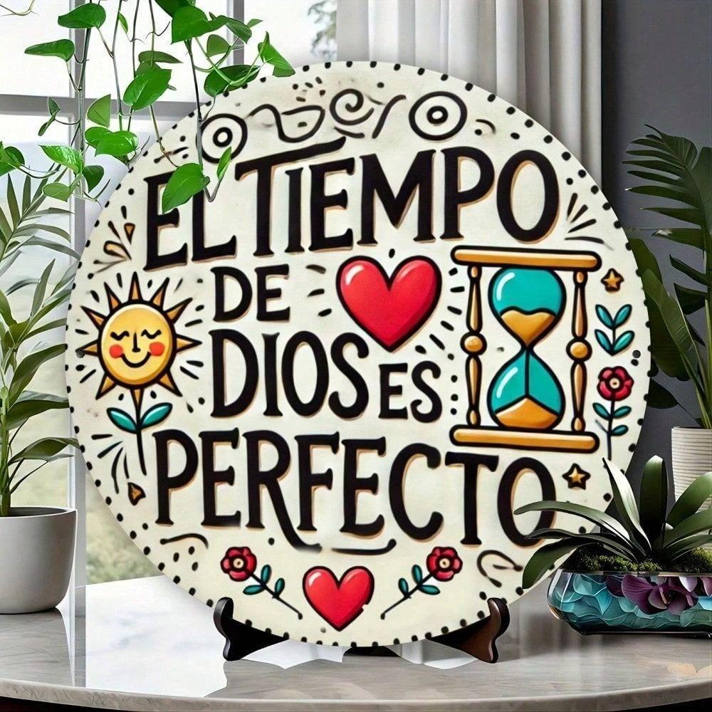 God Is Perfect Vintage Metal Sign 20x20cm Patio Wall Decor