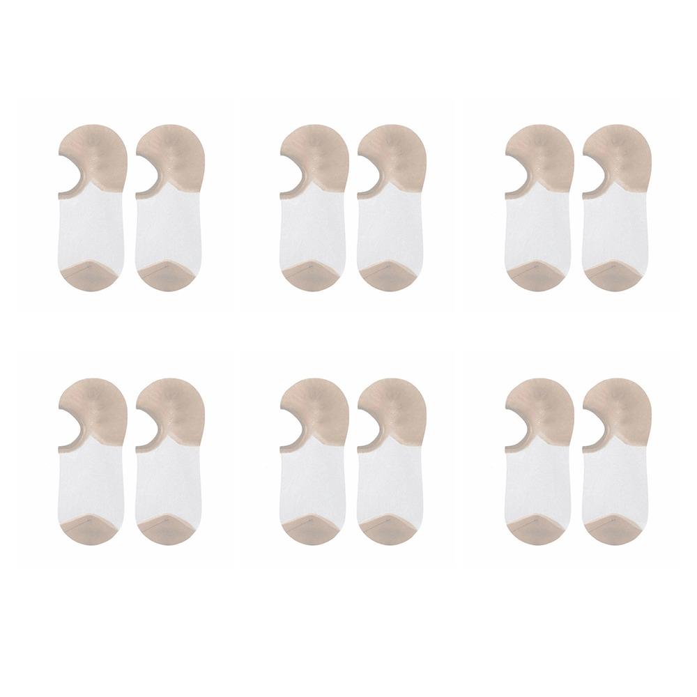 

6 Pairs Non-Slip Low-Cut Socks Breathable Boat Socks Elegant Transparent No-Show Socks Daily хакі