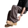 American overalls men's high street washed casual versatile trousers loose straight micro-pull trousers
